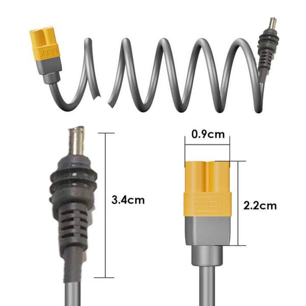 4. generations udendørs vandtæt mini-ladekabel, erstatnings-DC-strømkabel Mini DC til XT30 2m