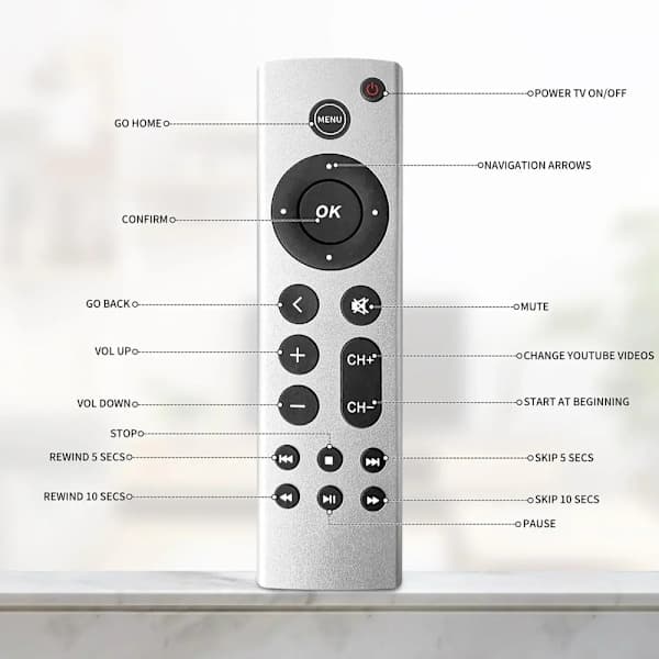 Fjernkontroll passer til Apple TV 4K/ Gen 1 2 3 4/ HD A2843 A273 Sølv