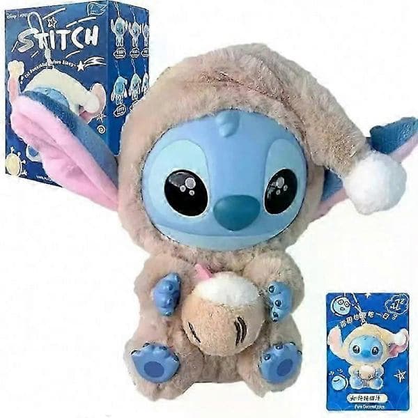 Ny Miniso Stitch Eat Something Before Sleep Series Vinylfigur Blind Box C