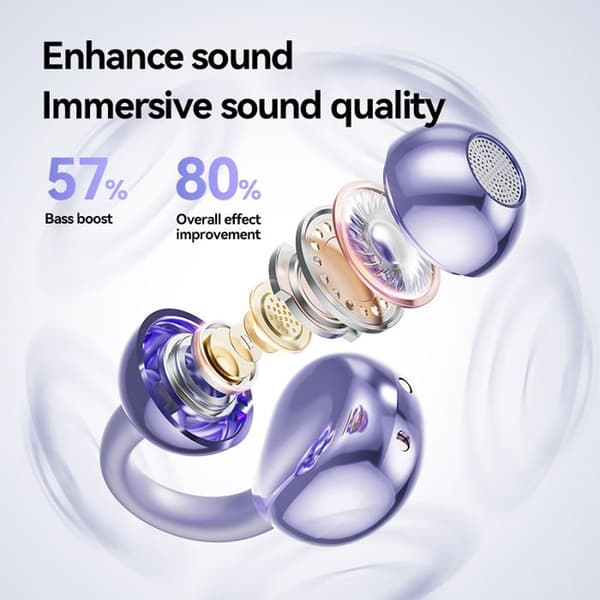 M91AI Smarte Clip-on Bluetooth-ørepropper, Høykvalitets Trådløse Bluetooth-hodetelefoner med Benledning, Hudfarge