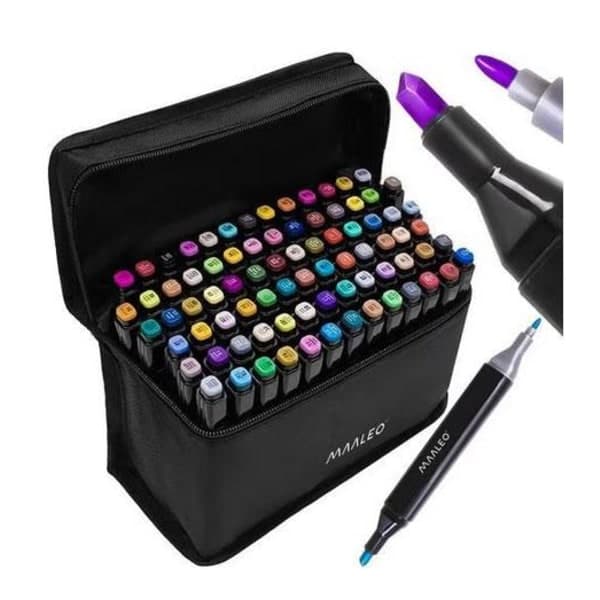 {XJ}80ck - Tusser med etui - Dobbeltsidede tusser multicolor
