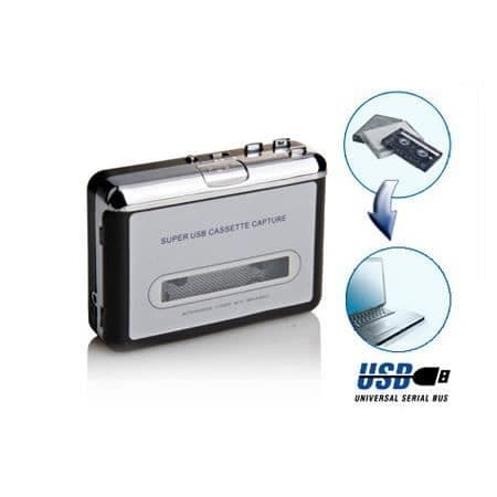 Kassettspiller - MP3-konverterer - Sølv - USB-drevet - 2 AA-batterier