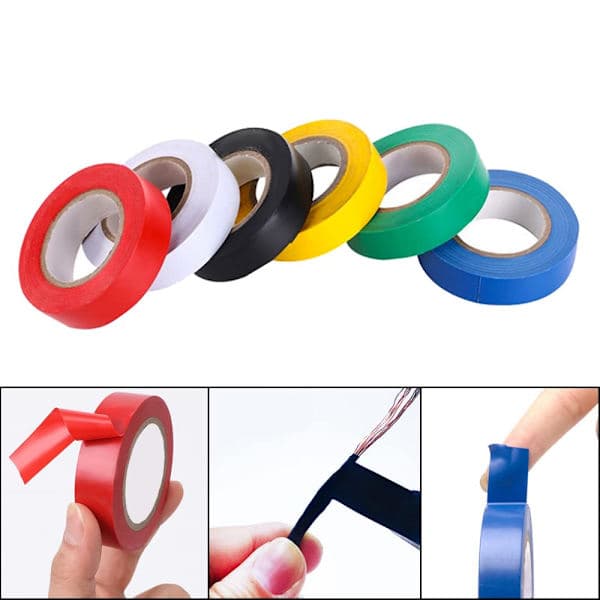 Farvet tape 6 stk. elektrisk isoleringstape PVC