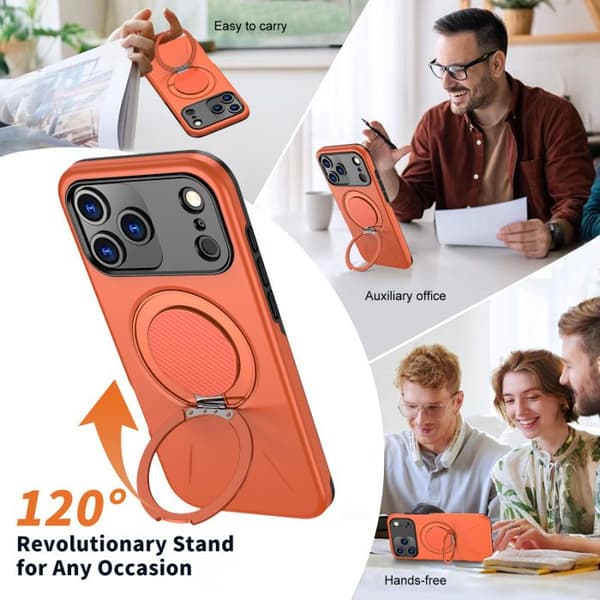 Gäller iPhone 17 Pro. Pi mobilskal, roterande bilfäste, magnetisk sug, anti-fall. Rosa