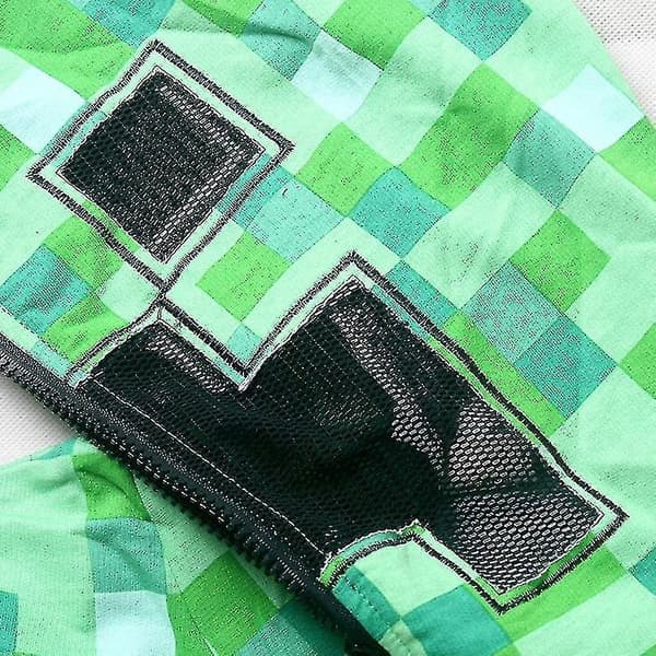 Minecraft Creeper Kostyme Barn Glidelås Hettegenser Jakke Gutter Jenter Hettegenser Topper 4-14 År - Perfekt 6-8 Years