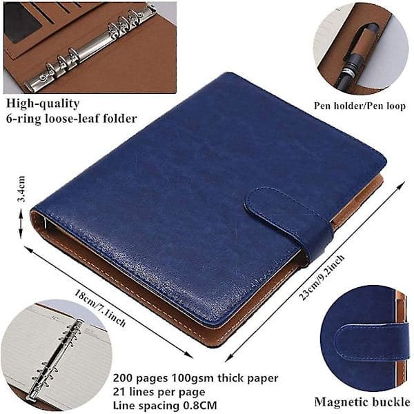 A5 Læder Filofax Genopfyldelig Dagbog Executive Konference Mappe