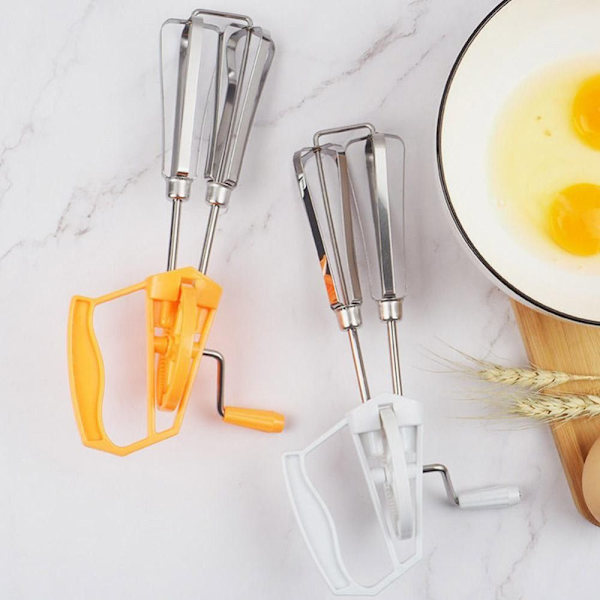 Roterende manuell visp egg håndveiv eggvisp orange