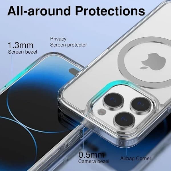 Magnetisk Klar Deksel For iPhone 16 15 14 13 Pro Max Plus mini Funda For Magsafe Klar Deksel iphone16 pro