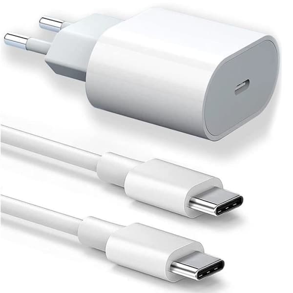 Oplader USB-C 25W - Apple - iPhone 16 Pro Max - Kabel 20W - 1M - Hvid Hvid