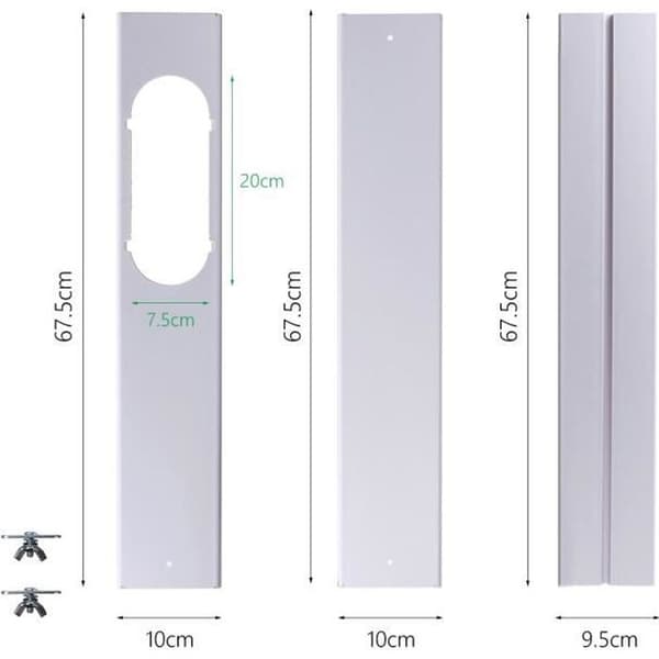 Skyvevindu - 3 stk - 67,5 til 190 cm - PVC - Hvit