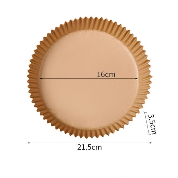 Airfryer bakepapir, 100 stk 20 cm airfryer bakepapir, non-stick engangs papirforing tilbehør, for 3-5L airfryer