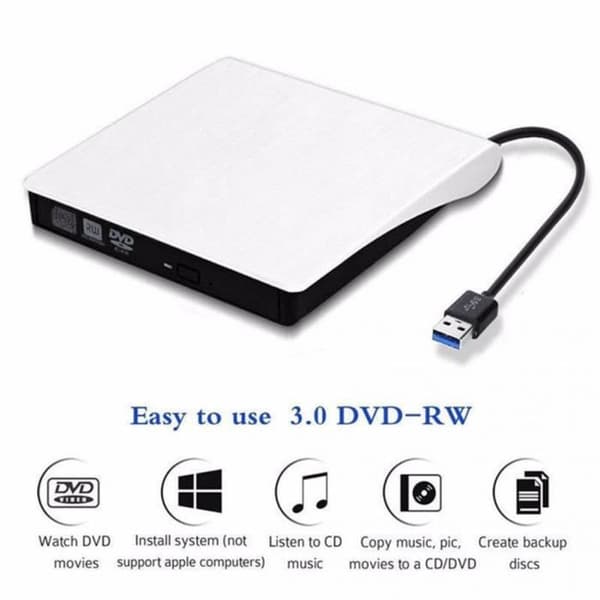 Slank USB 3.0 USB RW ekstern CD/DVD-brenner/leser for bærbar PC @ha808