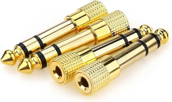 4 STK 1/4'' til (1/8'') 3,5 mm Stereo Hovedtelefonadaptere til Lydstik, 3,5 mm