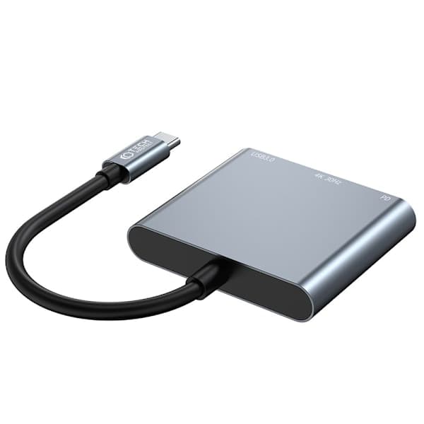 Tech-Protet 3-in-1 USB-C Hub USB-A / HDMI / USB-C Harmaa '-PO-' 50