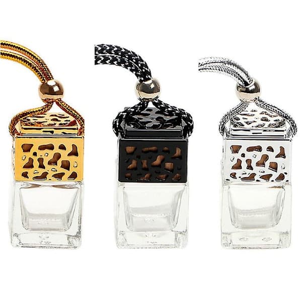 Tom glasflaske til diffuser bakspejl ornament bil hængende parfume [YJD] Silver