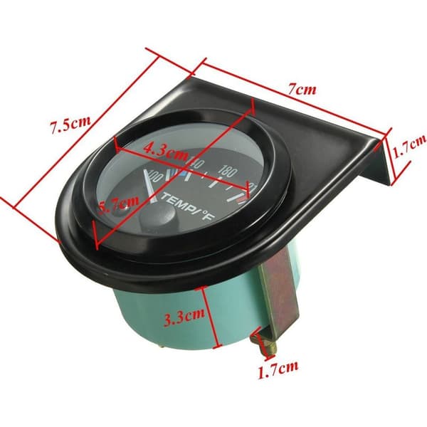 Bil vandtemperaturmåler – Område 101,6 til 120°C – Diameter 52mm – Nem installation – Kompatibel med de fleste køretøjer