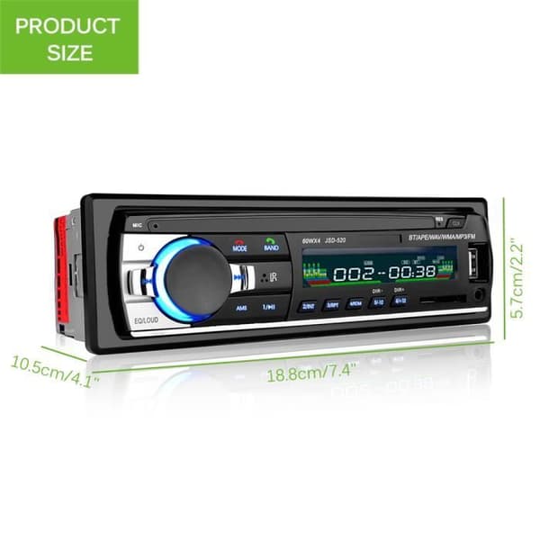 12V bilradio - Bluetooth - FM/AM - USB/SD/MMC - Integrerad mikrofon