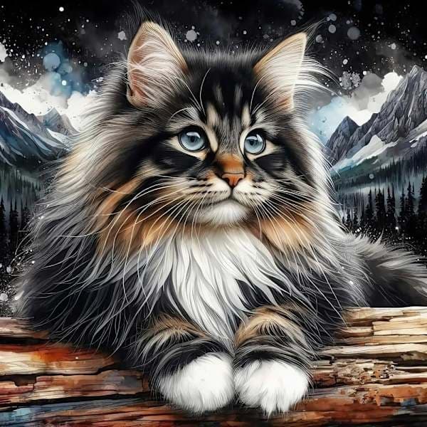 Kat Diamantkunst - 5D Hjemmeindretning Gør-det-selv-sæt 35x35 cm (Fuld Bor)
