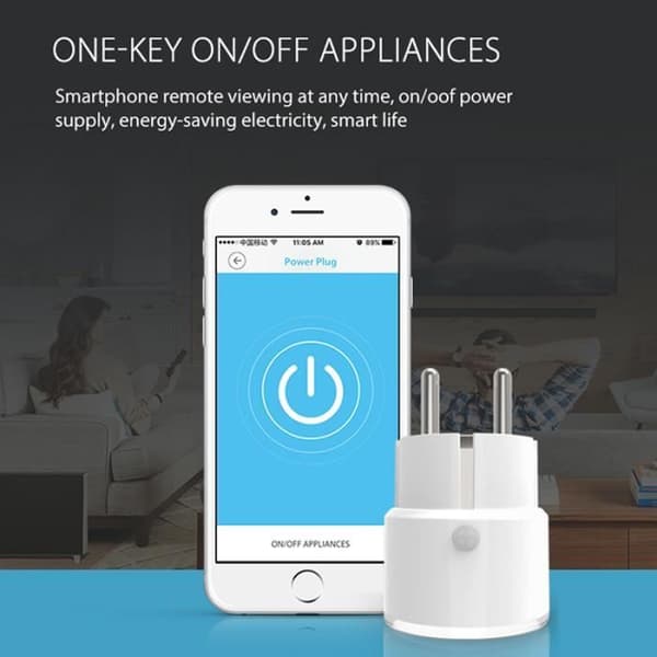 Smart WiFi-plugg - Hvit - Mini Standard 10A - Innendørs - Elektrisk - Enfase