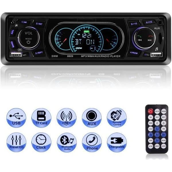Bilstereo - Bluetooth Stereo - Dubbel-DIN - Handsfree - FM-radio
