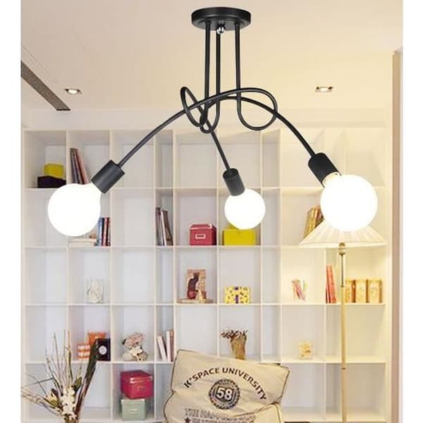 3-ljus LED-taklampa - Svart - E27 - 40W
