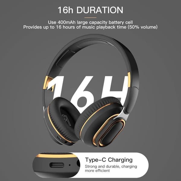 Dessa grå, on-ear trådlösa Bluetooth-hörlurar har en stilren design och lång batteritid, vilket gör dem