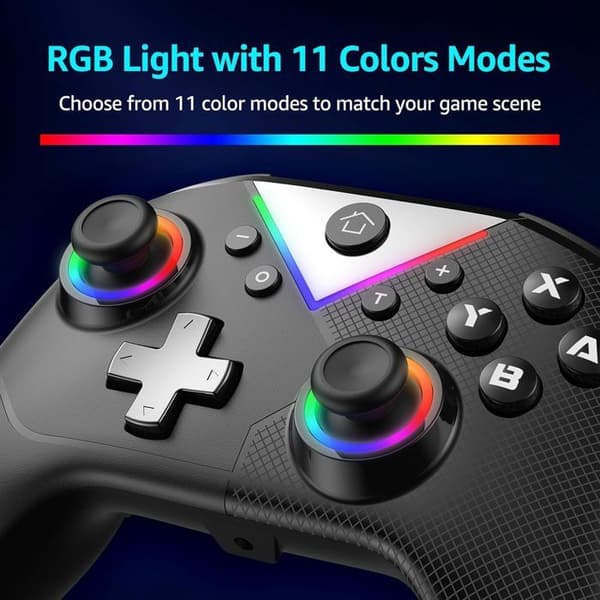 Dobbel joystick og Hall-utløser gamepad kompatibel med Switch, Android, iOS, streaming (hvit)