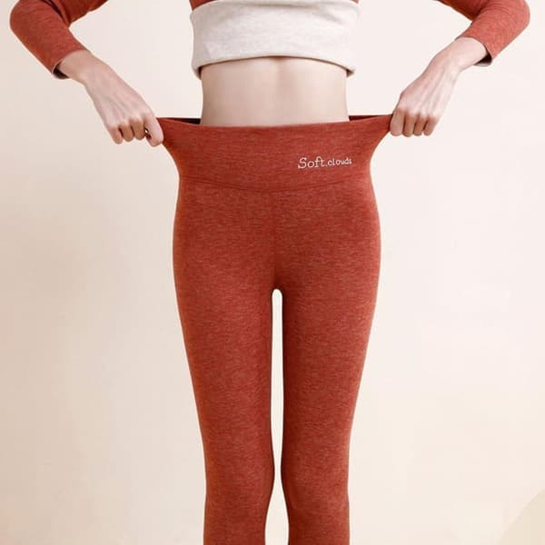 Afslappede varme vinterbukser i ensfarvet, bløde Cloud Fleece leggings, vinterleggings til kvinder Grey M