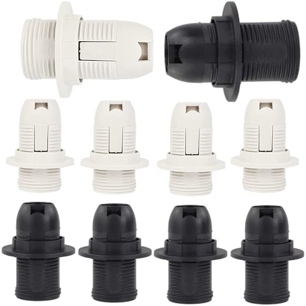 10-pak (sort og hvid) E14 plastlampeholder med Edison-gevind