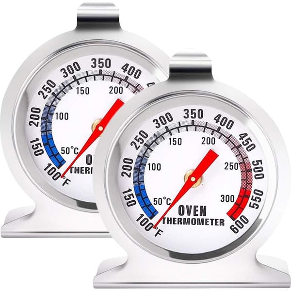INHHUB 2-pack ugnstermometer 300℃/600℉, matlagningstermometer i rostfritt stål för vedeldad brödugn, konditori