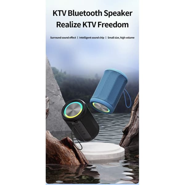 M5 Mini Bluetooth-højttaler (blå), bærbar højttaler med subwoofer, kompatibel med trådløs forbindelse