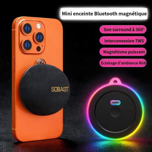 Mini bärbar aktiv Bluetooth-högtalare - Kraftfull bas - 8 timmars batteritid - Perfekt för sovrum och cykling - Svart