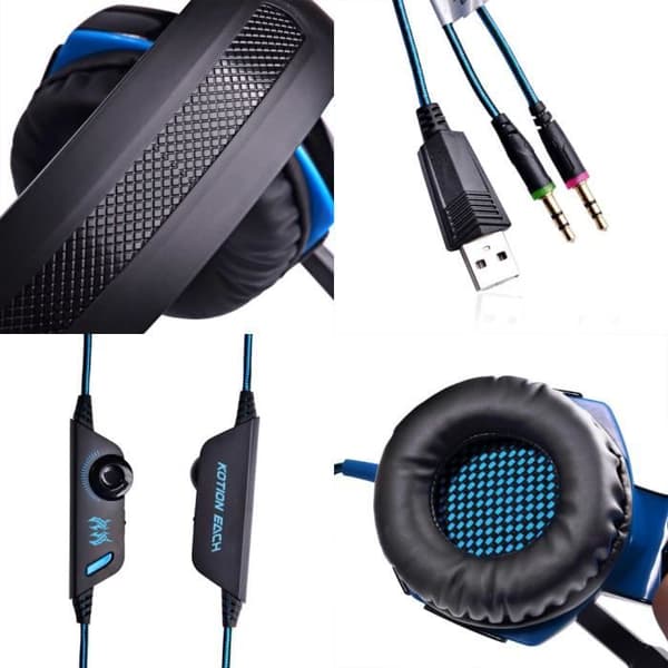 VersionTech EACH G2000 Gaming Headset, Blå