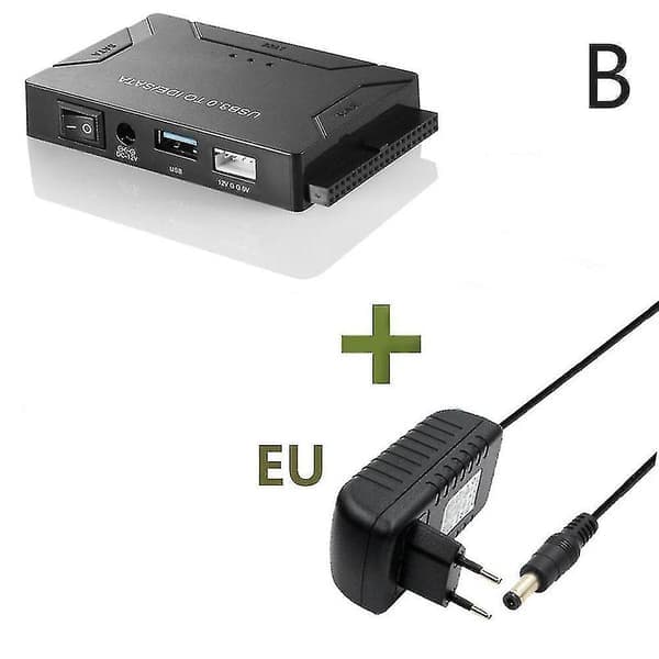 Zilkee Ultra Recovery Converter USB3.0 til SATA/IDE Harddisk Kabel Disk Adapter EU Plugg - Perfekt