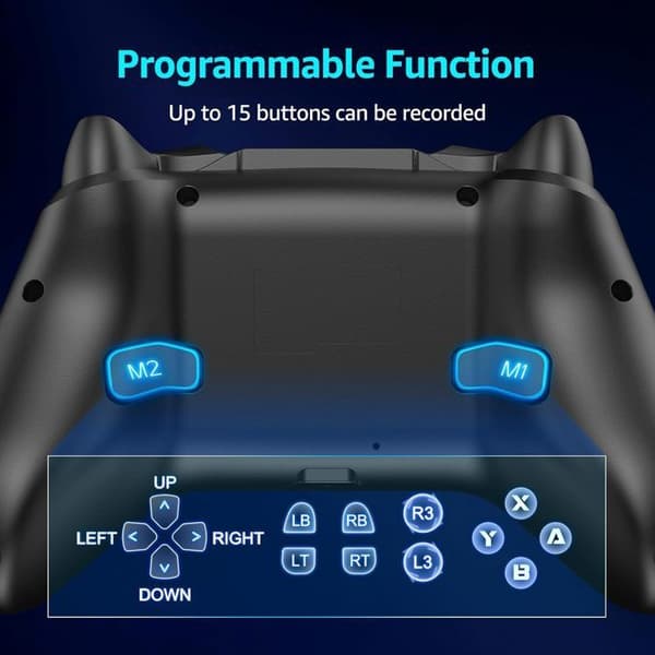 Gamepad med dobbelt joystick og Hall-udløser kompatibel med Switch, Android, iOS, streaming (hvid)