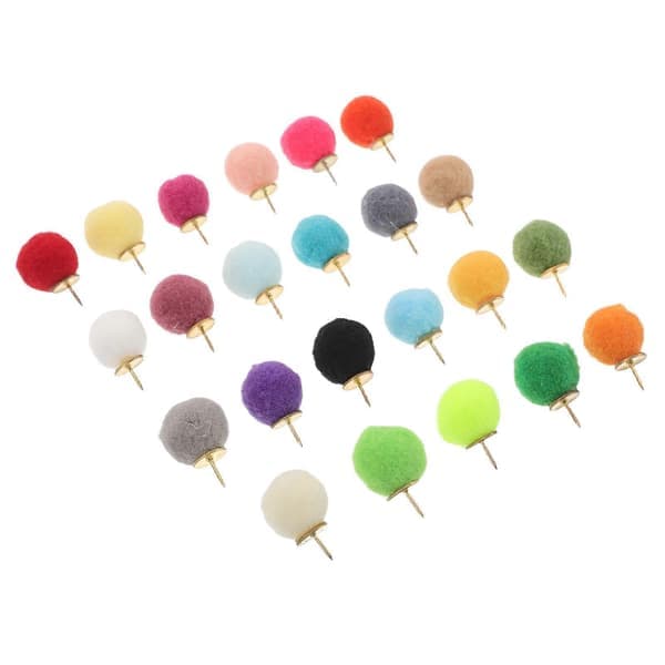 Søde Pom Pom tegnestifter til opslagstavle 100 stk. dekorative fluffy stifter [HK]