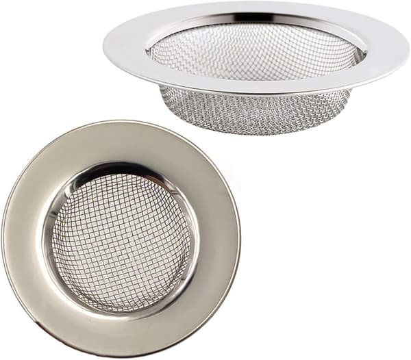 Hårstop til Bruser, Vaskestøvsuger til Køkken eller Badeværelse, 2 stk. Rustfrit Stål Mesh Hårfilter til Bruserafløb (11,3 cm)