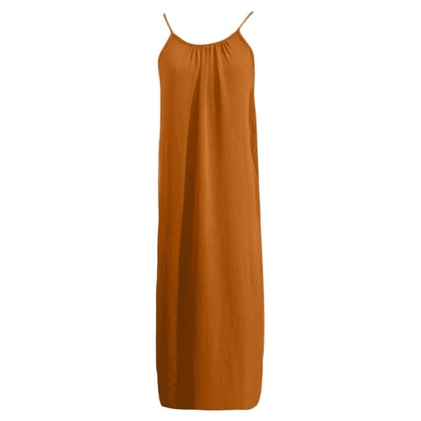 Dame Spaghetti-strop Rygløs Løs Pasform Resort Stil Lang Kjole 9 9 XL