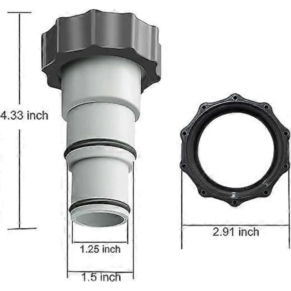 Pooladapter för Intex Poolanslutningssats Slangadapter 32-38mm för Poolpumpar