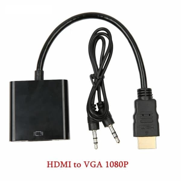 HDMI til VGA-adapter, Subway 1080P HDMI han til VGA hun videokonverteringsadapter + lydkabel