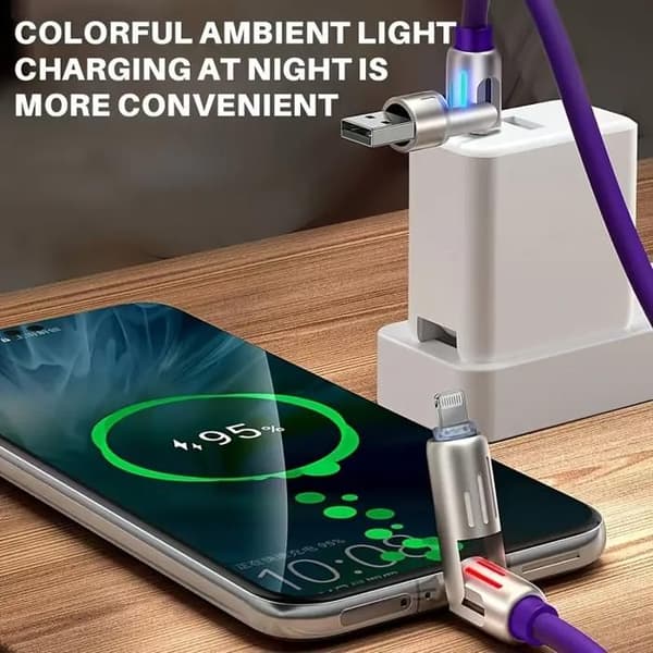 4-i-1 USB-C-kabel med superhurtig PD-opladning og datasynkronisering, silikonemateriale, velegnet til iPhone