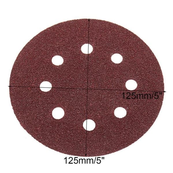 10 st sandpapper slipskiva 125 mm 8 hål korn 120#