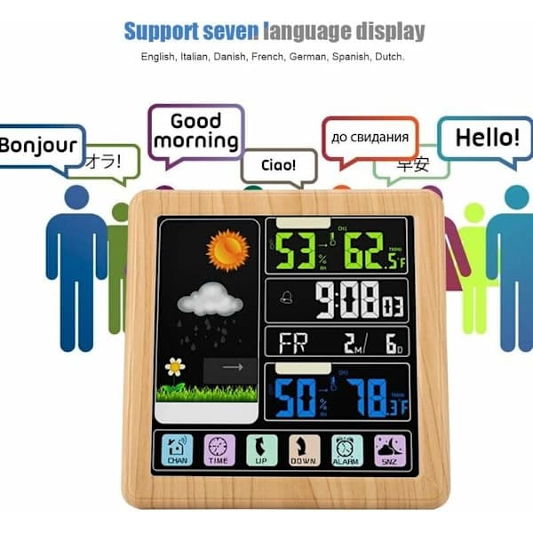 Trådlös väderstation TS-3310 Full pekskärm Trådlös inomhus