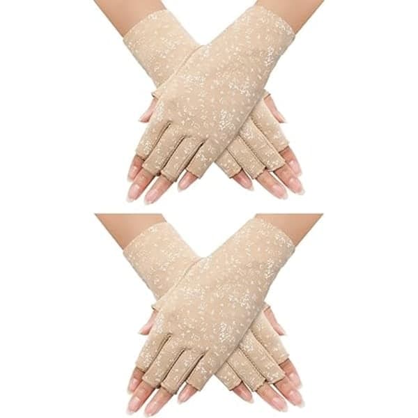 2 par fingerløse solcremehandsker til kvinder, skridsikre sommerhandsker