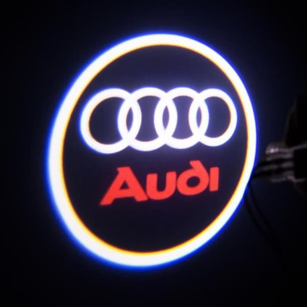 LED-dörrprojektor - Audi A4L - Audi-logotyp - 12V 5W - Set om 2