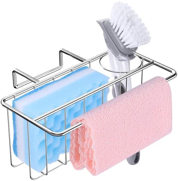 Svampeholder til vask Caddy - Vaskeholder til vask, 2 tu-WELLNGS Sponge frame with rod