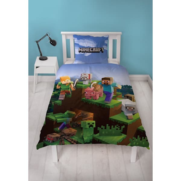 Monivärinen Minecraft-vuodevaatesetti 150x210cm Monivärinen