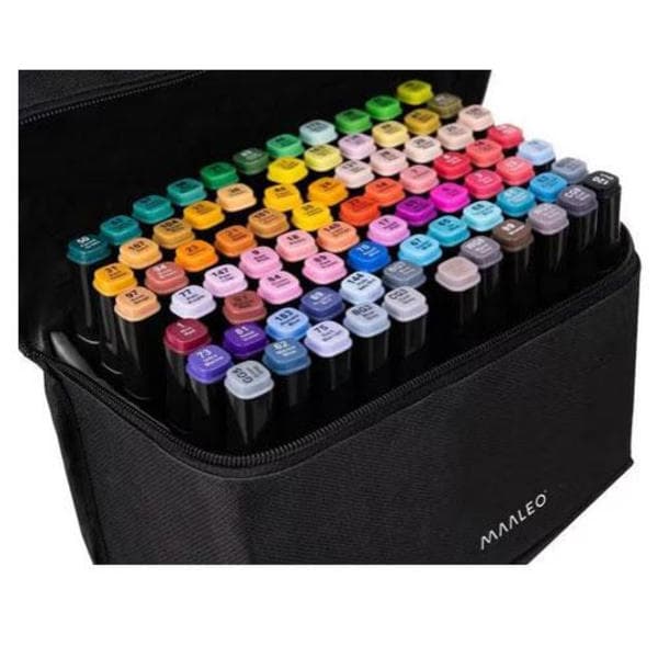 {XJ}80ck - Tusser med etui - Dobbeltsidede tusser multicolor