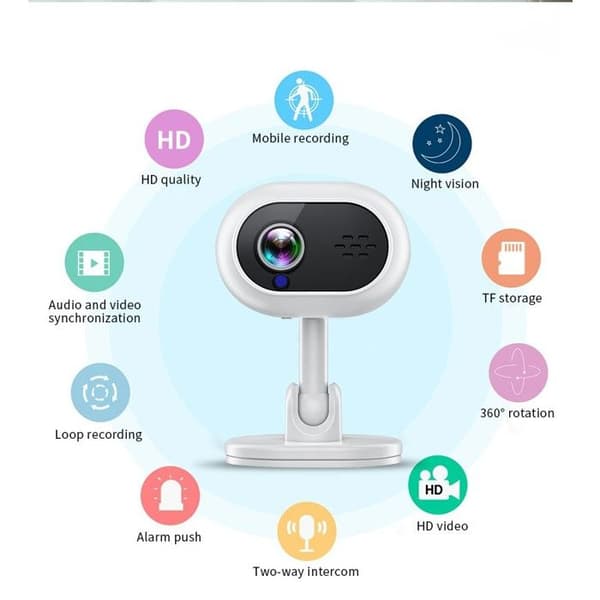 A4 hjemmekamera, high-definition smart samtaleanlæg, leveres med trådløs hotspot AP-forbindelse, 360° desktopkamera