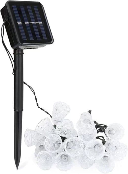 Utendørs solcellelyslenke, 6,4 meter, 30 LED, solcellelyslenke, julelyslenke